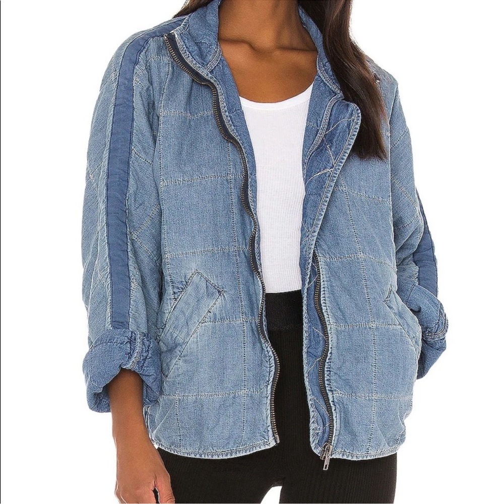 Free People Dolman Quilted Jacket - Denim